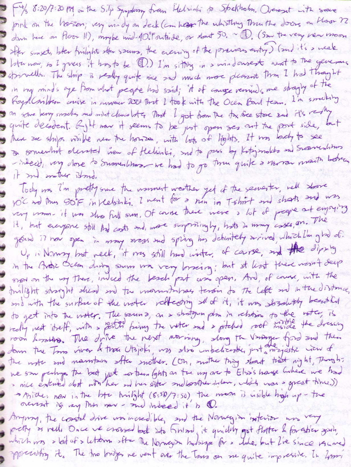 Large scan of nature journal page 8.