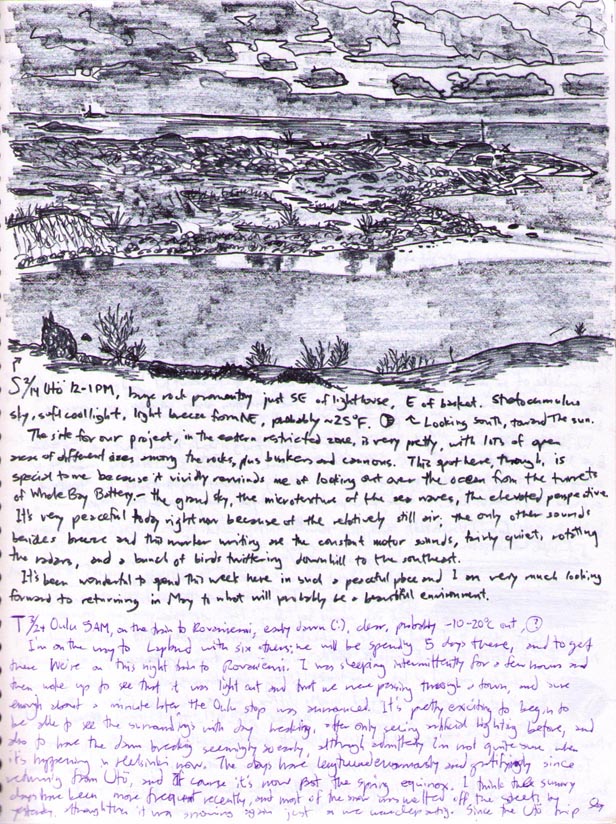 Small scan of nature journal page 4.