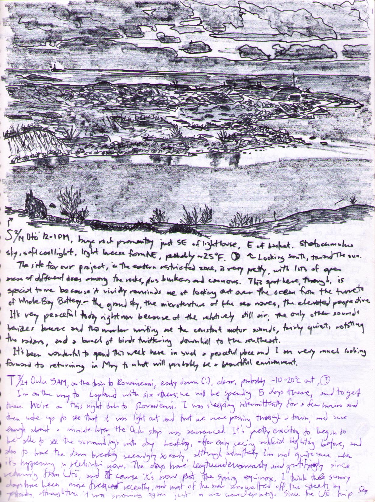 Large scan of nature journal page 4.